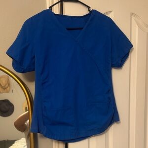 Women's Blue scrub V-Neck Top